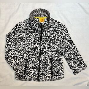 Ruby Rd. Black and White Animal Print Jacket Medium M PETITE 8